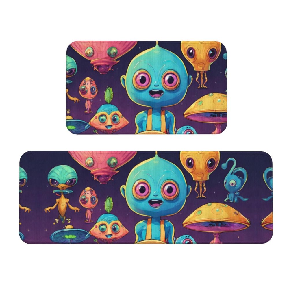 Astronaut and Alien Kitchen Mats, Set of 2