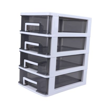 Plastic Drawer Organizer, Four-Tier Storage Cabinet