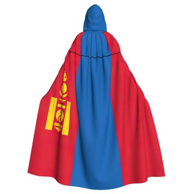 YQxwJL Men's Mongolian Flag Halloween Hooded Renaissance Cloak