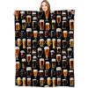 VODRM Beer Glass Blanket, 60 x 80 in, Funny Black Throw Blanket view 1