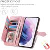EasyShow Compatible with vivo V40 5G Case, PU+TPU Leather Wallet Cover, 3D Floral Card Holder, Pink view 4