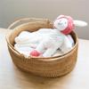 SLEDEZ Sturdy Picnic Basket with Rattan Straw Handle, 25 x 28 x 8 cm view 2