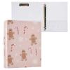 Christmas 3-Ring Binder with Gingerbread Men, 1.5 in Round Rings, Holds 200 Sheets, with 3 Clear PVC Pockets, for School and Office view 3