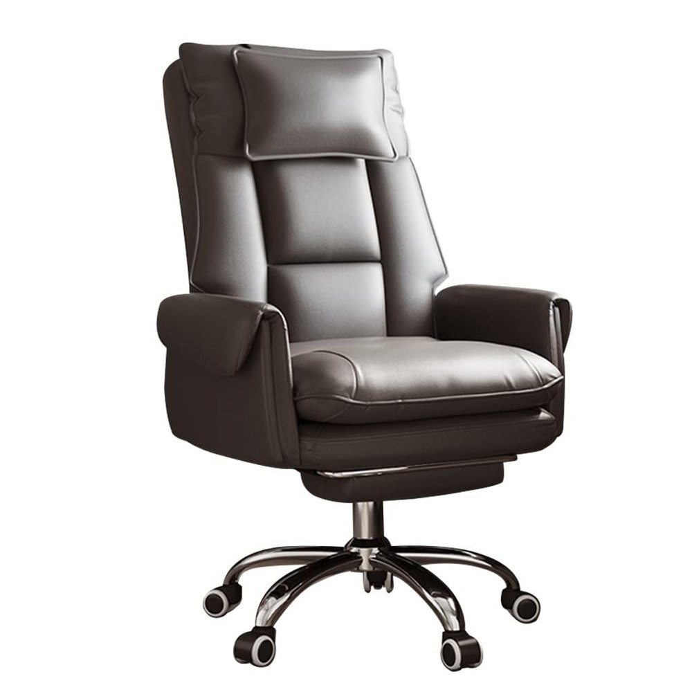 High-Back Gaming Office Chair with Footrest, Gray