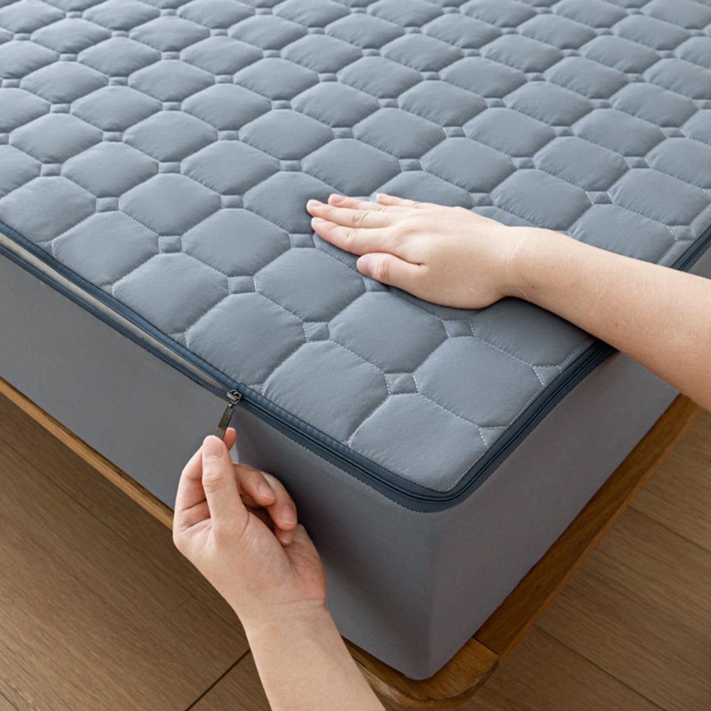 Zippered Mattress Protector, 140 x 190/200 cm, Blue