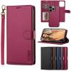 FERLAN 2-in-1 Wallet Case for Samsung Galaxy S21 FE, Detachable Magnetic Cover, Wireless Charging, Card Slots, RFID Protection - Red view 1