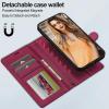 FERLAN 2-in-1 Wallet Case for Samsung Galaxy S21 FE, Detachable Magnetic Cover, Wireless Charging, Card Slots, RFID Protection - Red view 3