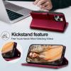 FERLAN 2-in-1 Wallet Case for Samsung Galaxy S21 FE, Detachable Magnetic Cover, Wireless Charging, Card Slots, RFID Protection - Red view 4