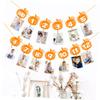Ciieeo 1-Set Birthday Party Banner, 0–12-Month Pumpkin Bunting with Wooden Clips view 2
