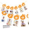 Ciieeo 1-Set Birthday Party Banner, 0–12-Month Pumpkin Bunting with Wooden Clips view 4