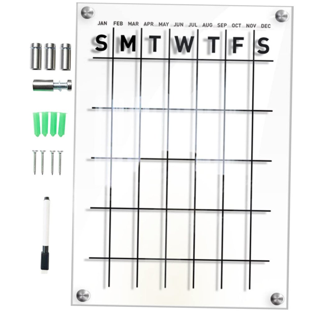 Transparent Acrylic Hanging Whiteboard for Weekly Planning