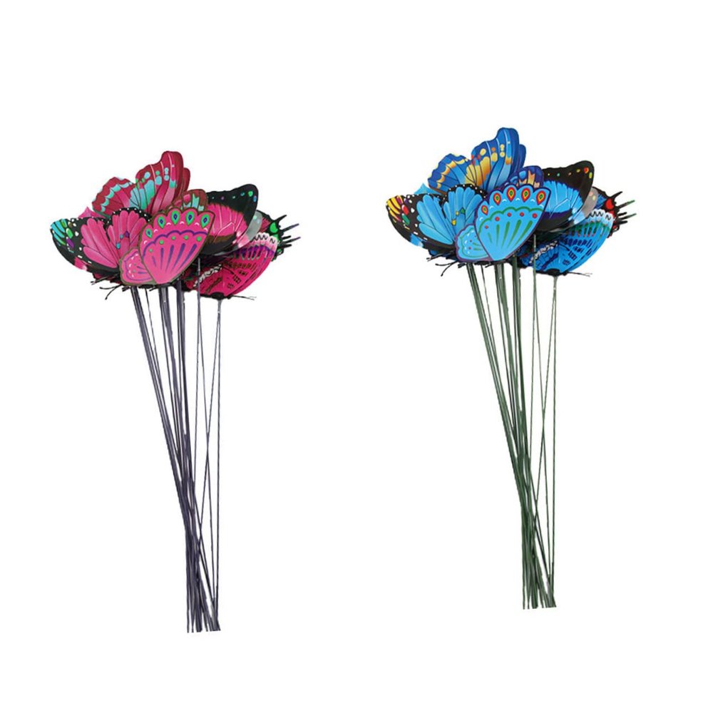 FUNOMOCYA 20-Piece PVC Artificial Butterfly Garden Stakes