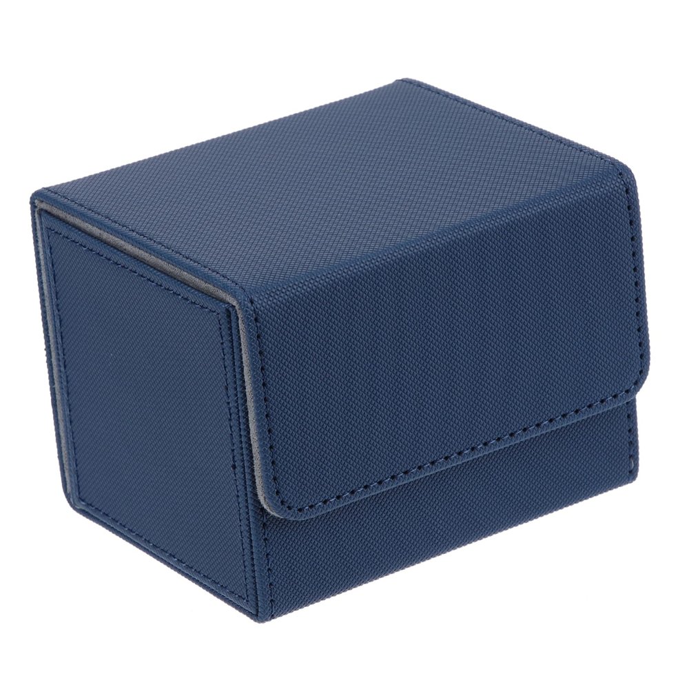 HONMEET 1-Piece PU Leather Card Storage Box, Blue