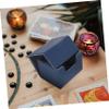 HONMEET 1-Piece PU Leather Card Storage Box, Blue view 4