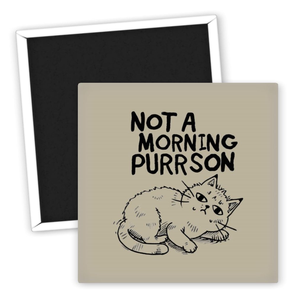 Cat Lover Not a Morning Purrson Refrigerator Magnet
