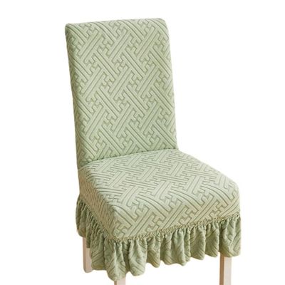 ZYHBBGXFC-XM Set of 1/2/4/6 Chair Covers for Dining Chairs and Bar Stools, Solid Color, Removable Protective Cover for Counter Stools with Short Backrests (Green, 6 Sets)