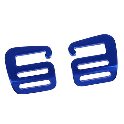 2-Piece 2.5 cm G-Hook Outdoor Webbing Buckles for Backpack Straps, 25 mm, Blue