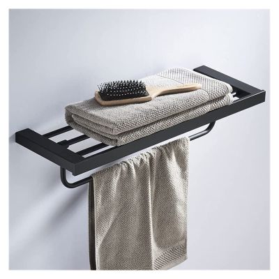 Wall-Mounted Bathroom Towel Holder and Rack