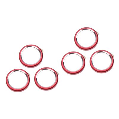 VILLFUL 6-Piece Metal Camera Lens Protector Rings for Rear Camera, Red