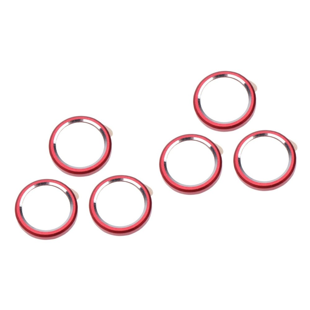VILLFUL 6-Piece Metal Camera Lens Protector Rings for Rear Camera, Red