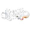 KONTONTY Removable Round Crystal Wall Sticker, PS, Silver Surface view 1