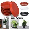 QAUUCP 3-Piece Plastic Round Plant Saucers, 8-Inch, Black view 2