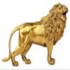 Pure Brass Lion Statue, Chinese Golden Guardian Decor view 3