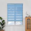 Klemmfix Dual-Layer Blackout Roller Blind, 35 x 260 cm, Blue view 2