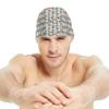 Stretch Swim Cap with Hipster Cat Design and Vintage Style view 2