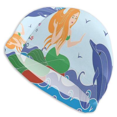 Elastic Swim Cap, Sleeping City, Dramatic Urban Resting, Popular American Lake Image, for Men, Women and Teens