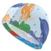 Elastic Swim Cap, Sleeping City, Dramatic Urban Resting, Popular American Lake Image, for Men, Women and Teens view 1