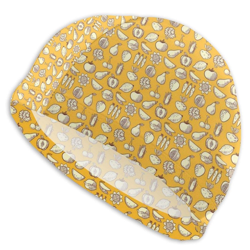 Elastic Swim Cap, Dessert Sketches: Ice Cream, Donut, Cake, Honey, Cupcake & Chocolate