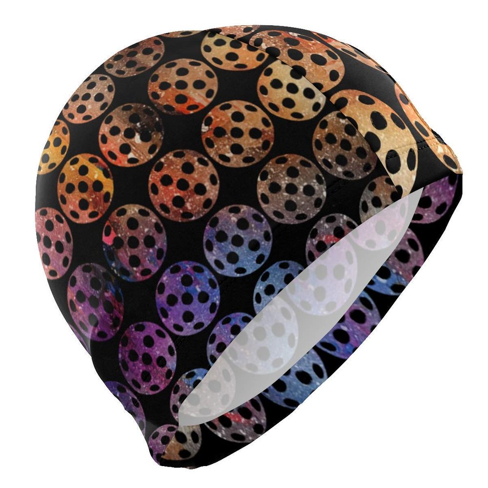 Cool Pickleball Galaxy Lycra Swim Cap with 3D Ergonomic Design