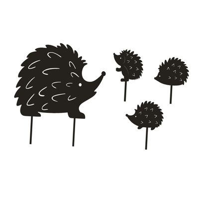 FUNOMOCYA Hollow Iron Hedgehog Garden Decor, 4-Piece Set