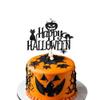 Happy Halloween Cake Topper, Black Glitter view 1