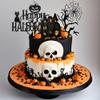 Happy Halloween Cake Topper, Black Glitter view 2
