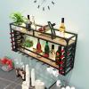 Leomix Wall-Mounted Metal Wine Rack, 2-Tier Vintage Design, 120 cm view 3