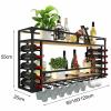 Leomix Wall-Mounted Metal Wine Rack, 2-Tier Vintage Design, 120 cm view 4