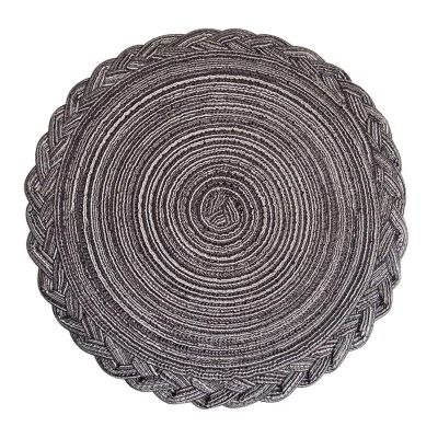 ZGXNYI 2-Piece Woven Round Placemats, Gray, 38 cm