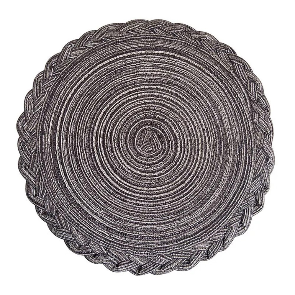 ZGXNYI 2-Piece Woven Round Placemats, Gray, 38 cm
