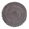 ZGXNYI 2-Piece Woven Round Placemats, Gray, 38 cm view 1
