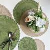 ZGXNYI 2-Piece Woven Round Placemats, Gray, 38 cm view 2