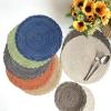 ZGXNYI 2-Piece Woven Round Placemats, Gray, 38 cm view 3