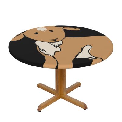 ERSDWRE Brown Goat Round Elastic Tablecloth for Dining Rooms and Parties