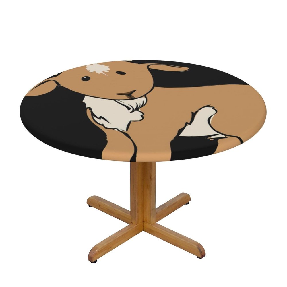 ERSDWRE Brown Goat Round Elastic Tablecloth for Dining Rooms and Parties