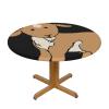 ERSDWRE Brown Goat Round Elastic Tablecloth for Dining Rooms and Parties view 1