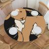 ERSDWRE Brown Goat Round Elastic Tablecloth for Dining Rooms and Parties view 3