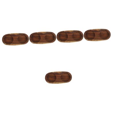 PRETYZOOM 5-Pack Wooden Pepper Mill Trays