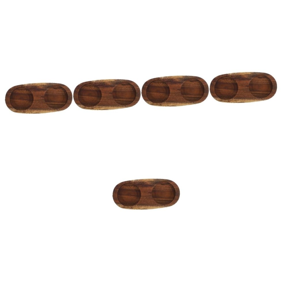 PRETYZOOM 5-Pack Wooden Pepper Mill Trays