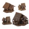 Hohopeti 4-Piece Miniature Ceramic Houses, Unique Design, Random Style view 1